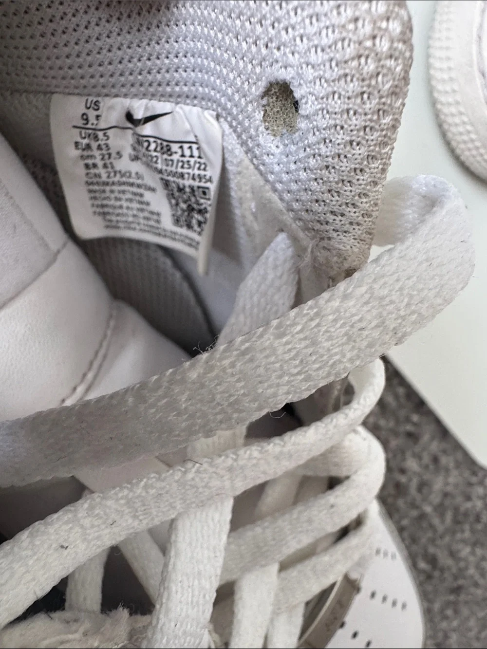 Men Air Force 1 White Shoes Size 9.5